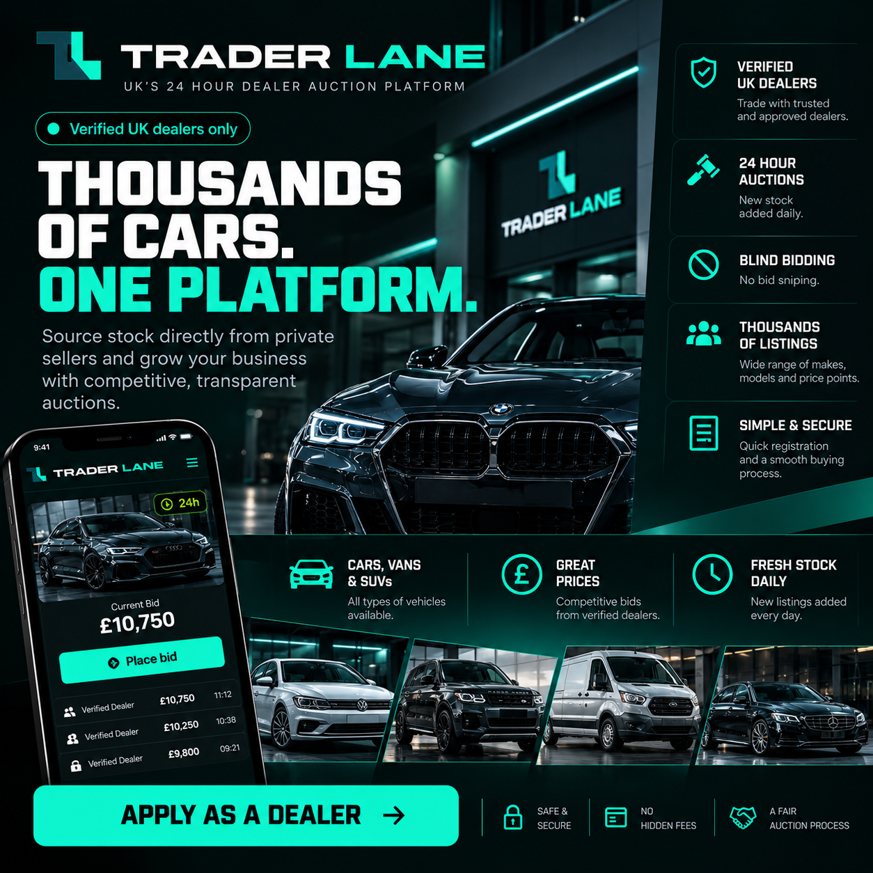 Trader Lane dealer auction poster